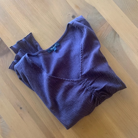 Madewell Ruched Ribbed Long Sleeve Top - Picture 4 of 4